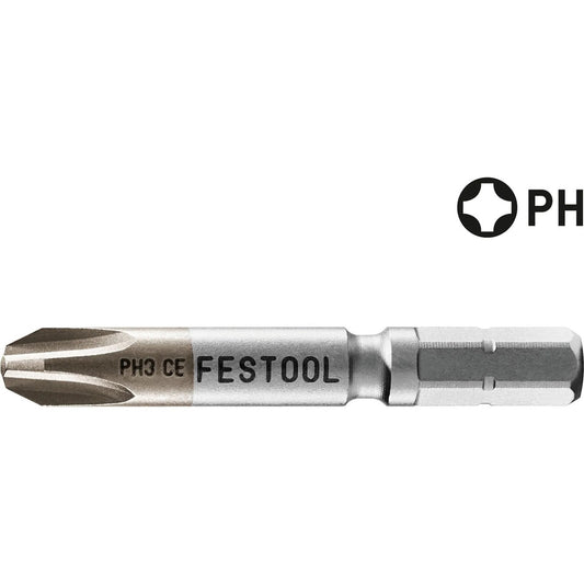 Festool Bit PH3 CE mit Chrombeschichtung und chemisch vernickelter Bitspitze für CENTROTEC