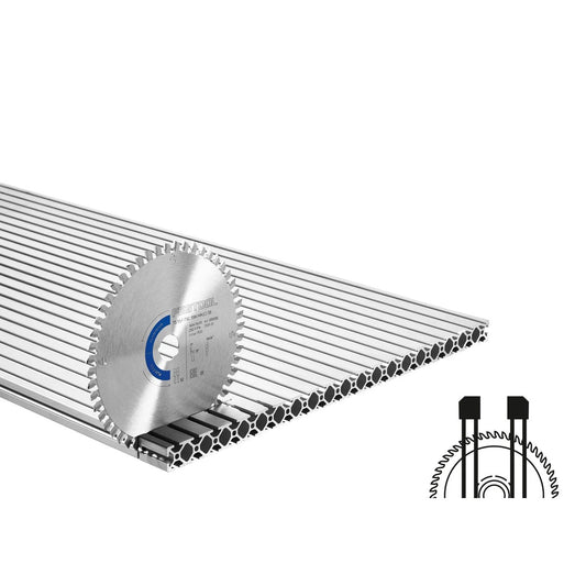 Festool Kreissägeblatt ALUMINIUM/PLASTICS HW mit Hartmetallzähnen und blauer Codierung auf Aluminiumprofilen