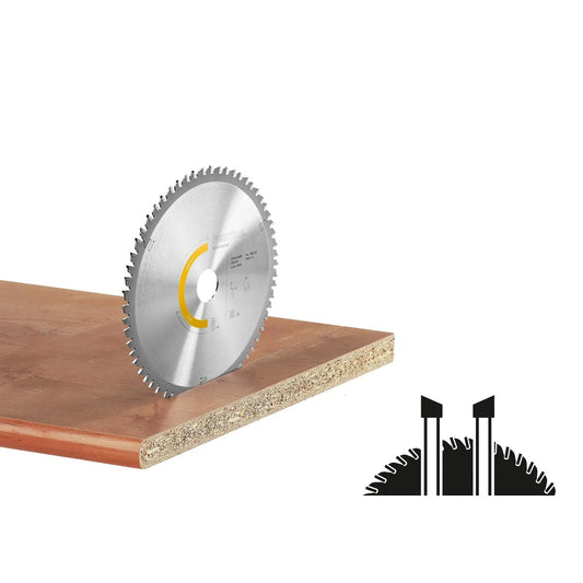 Festool Kreissägeblatt WOOD FINE CUT HW bei Feinschnitt in Holz und Sperrholz, Hartmetallzähne für ausrissarme Schnitte