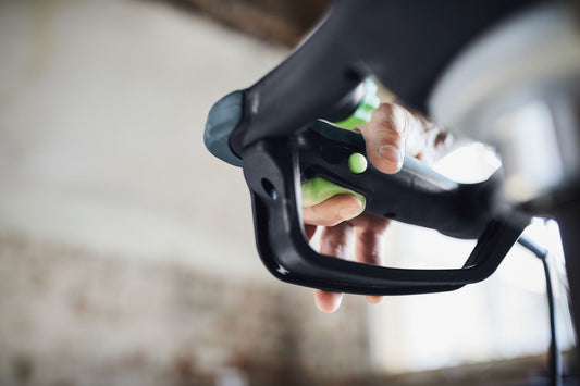 Festool Rührwerk MX 1200 RE EF HS2 Gasgebe-Schalter mit Sanftanlauf in der Hand