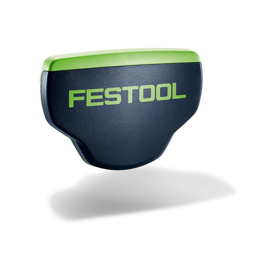 Festool Flaschenöffner BTTL-FT1 mit T-LOC Design in Dunkelblau und Grün, Frontansicht mit Magneten