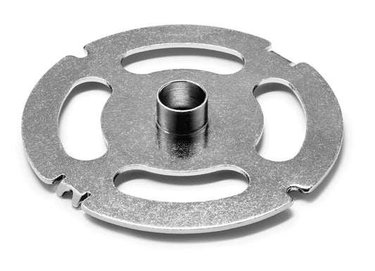 Festool Kopierring für Oberfräsen OF 1010, OF 1400 und OF 2200, Draufsicht mit Befestigungszapfen