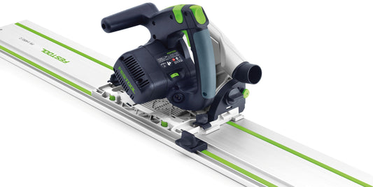 Festool Rückschlagstopp FS-RSP auf Führungsschiene FS/2 montiert, Anwendungsbeispiel Tauchschnitt