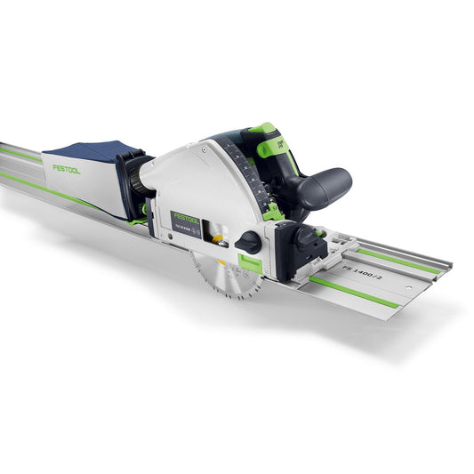 Festool TSC 55 KSEB Akku-Tauchsäge mit Führungsschiene, Gehrungswinkel-Einstellung und Sägeblatt