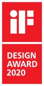 Festool Systainer³ SYS3 M 112 mit iF Design Award 2020 Auszeichnung, roter Kunststoffbehälter mit weißem iF-Logo und