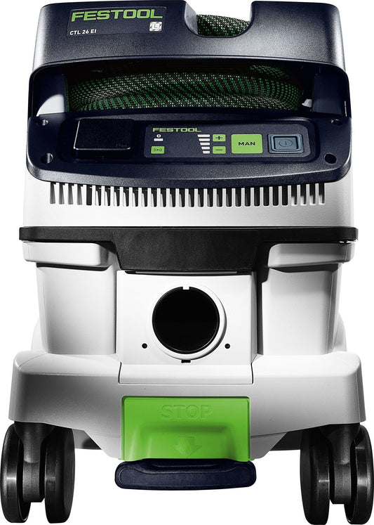 Festool CTL 26 EI Absaugmobil Draufsicht mit Bedienfeld, Griff und grünem STOP-Schalter