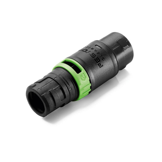 Festool Reduziermuffe RM-D36/27-AS/CT mit Bajonettverschluss und grünem Bypass-Ventil, Saugschlauchadapter 36 auf 27 mm.