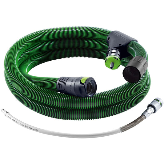 Festool IAS-Schlauch 3-in-1 grün mit Absaugverbindung und Druckluftanschluss, Detailansicht