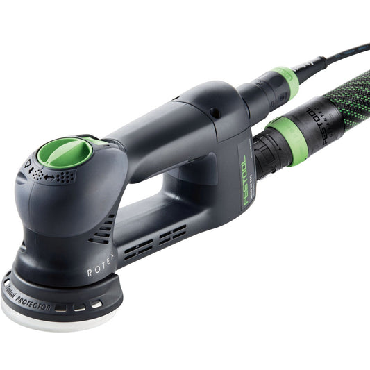Festool Getriebe-Exzenterschleifer ROTEX RO 90 DX mit grünem Absauganschluss und Tellerwechsel-System