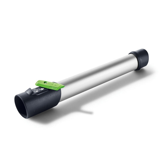 Festool Verlängerung VL-LHS 2 225 mit silberner Aluminiumstange und grünem Schleifteller-Adapter