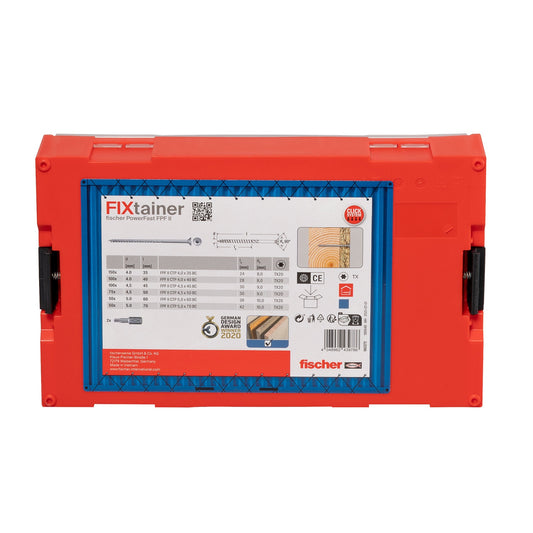 fischer FIXtainer PowerFast II Schraubensortiment mit Produktspezifikationen – 525-teilig