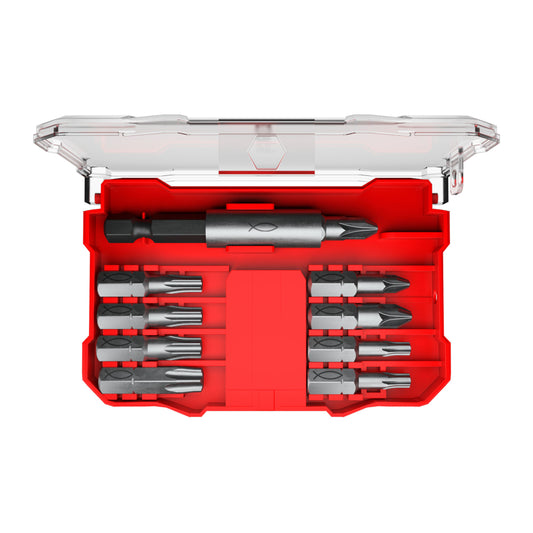 fischer ProfiBitSet FPB 10-teilig in transparenter Box – hochwertige Schraub-Bits mit Bithalter für präzises Arbeiten mit Akku- und Handschraubern.