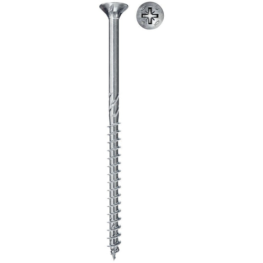 fischer Spanplattenschraube PowerFast FPF II CZP BC – galvanisch verzinkte Schraube mit Fräsrippen und Senkkopf, ideal für Holzverbindungen im Innenbereich.