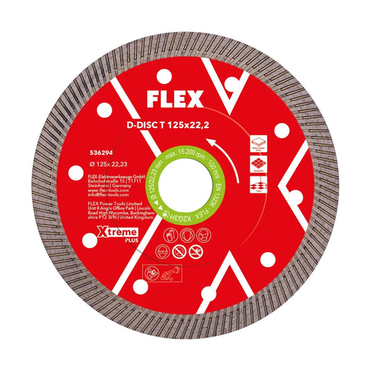 FLEX Diamanttrennscheibe Xtreme Plus für Fliesen 125 x 22,2 mm mit geschlossenem Turbo-Diamantsegment