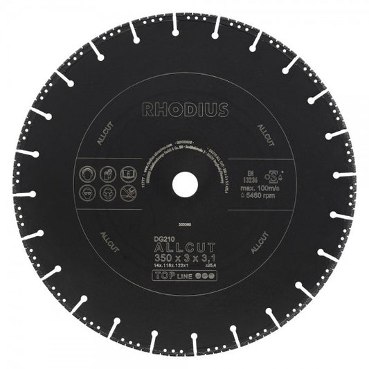 Rhodius Diamanttrennscheibe DG210 ALLCUT